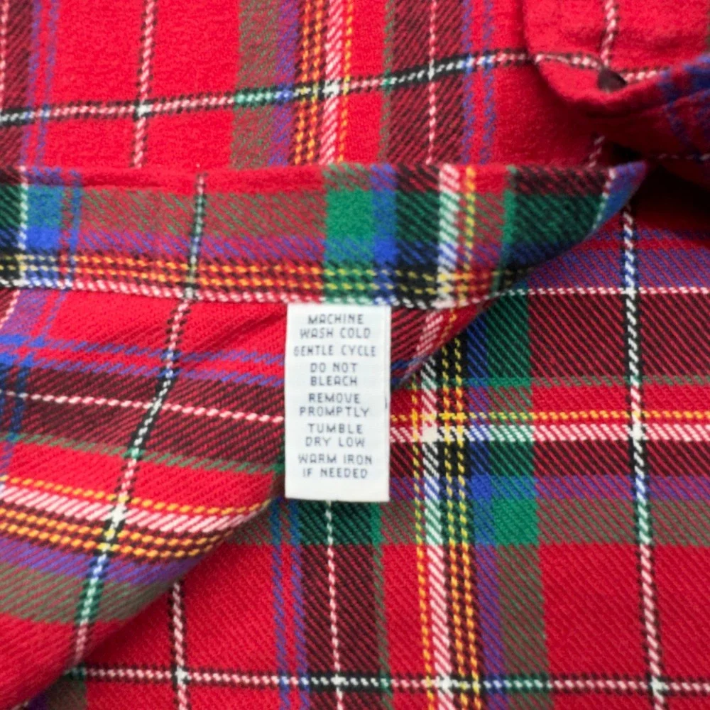 Polo Ralph Lauren Shirt Mens Medium Red Plaid Flannel Heavyweight Button Up